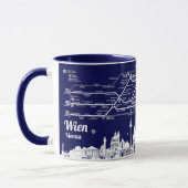 Mug " Autriche : 1978/aujourd'hui Vienne - U Bahn Plan (Gauche)