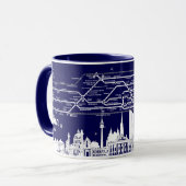 Mug " Autriche : 1978/aujourd'hui Vienne - U Bahn Plan (Devant gauche)