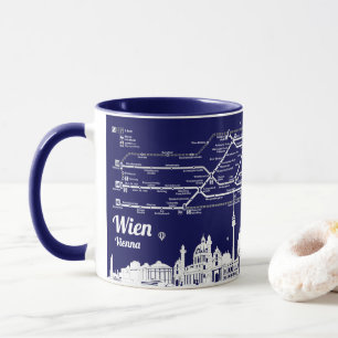 Mug " Autriche : 1978/aujourd'hui Vienne - U Bahn Plan