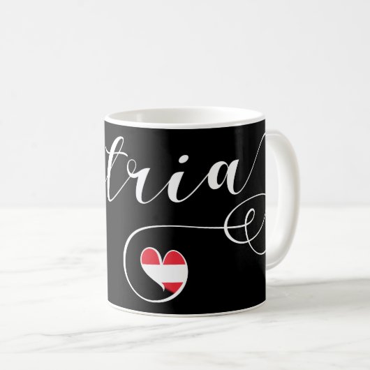 Mug Autriche Coeur Mug, Drapeau Autrien (Devant droit)