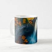 Mug Autumn Canyon Waterfall – Vibrant Fall Forest Land (Devant gauche)