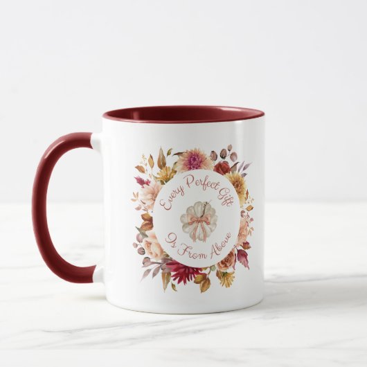 Mug Autumn Dahlia Wreath Scripture Pumpkin (Gauche)