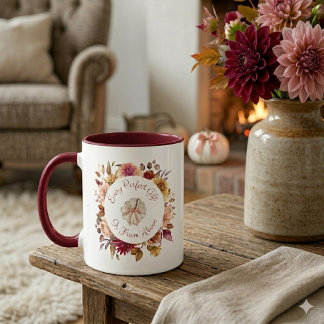 Mug Autumn Dahlia Wreath Scripture Pumpkin