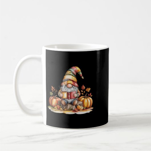 Mug Autumn Gnome Reading Book With Pumpkins Fall Tank (Gauche)