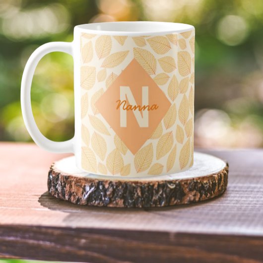Mug Autumn Leaf Motif Nom du monogramme personnel