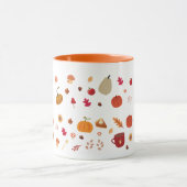 Mug Autumn leaves and pumpkins illustration pattern (Centre)