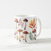 Mug Autumn Mushrooms and Forest Leaves Illustration (Devant droit)