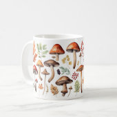 Mug Autumn Mushrooms and Forest Leaves Illustration (Devant gauche)