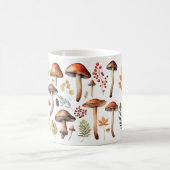 Mug Autumn Mushrooms and Forest Leaves Illustration (Centre)