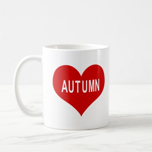 Mug AUTUMN Red Love Heart (Gauche)