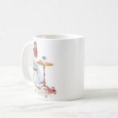 Mug Autumn Whimsy – Girl, Coffee & Curious Squirrel Mu (Devant gauche)