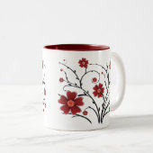 Mug aux fleurs rouges (Devant droit)