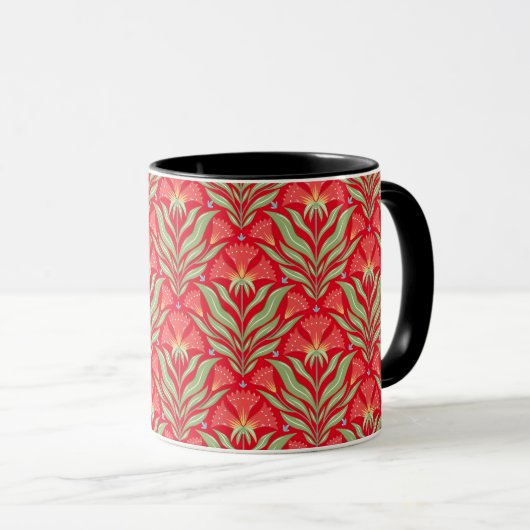 Mug aux fleurs rouges (Devant droit)
