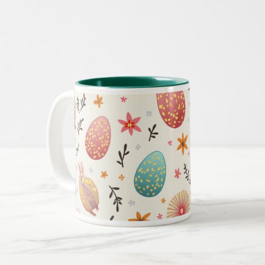 Mug aux motifs d'oeufs de Pâques (Devant gauche)