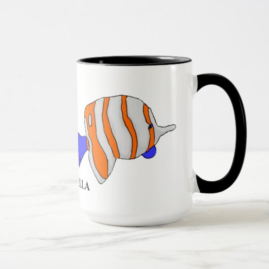 Mug aux poissons d'argent, d'orange et de bleu (Droite)