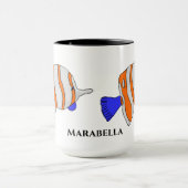 Mug aux poissons d'argent, d'orange et de bleu (Centre)