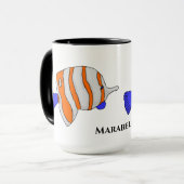 Mug aux poissons d'argent, d'orange et de bleu (Devant gauche)