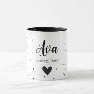Mug Ava Nom Signifiant Filles Enfants Filles Femmes Mi
