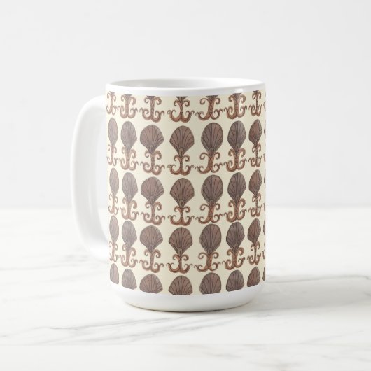 Mug Avalon Art déco Shell Motif Aquarelle (Devant gauche)