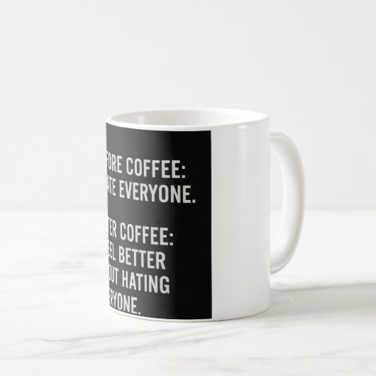 MUG avant et après café (Devant droit)