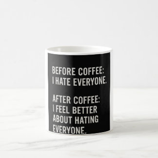MUG avant et après café