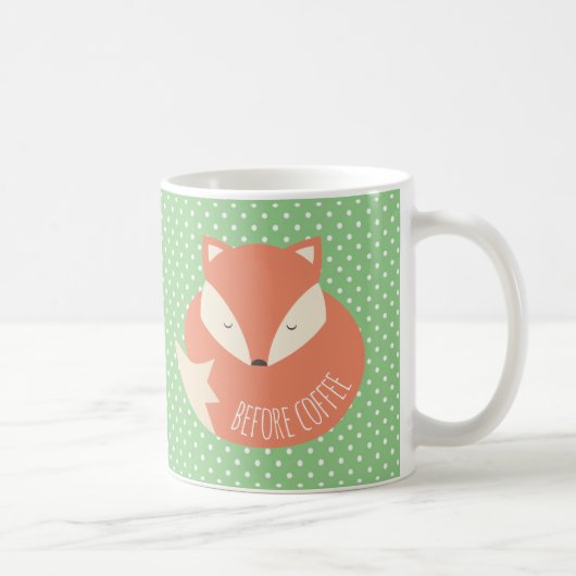 Mug Avant le café Coucher Fox et Awake Fox (Droite)