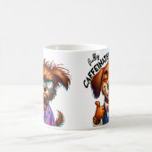 Mug Avant le café vs. Chien entièrement caffeiné  (Centre)