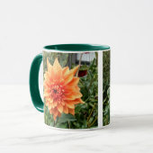 Mug avec 2 photos de dahlias orange (Devant gauche)