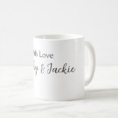 Mug Avec amour ajouter nom de couple mariage simple mi (Devant droit)