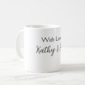 Mug Avec amour ajouter nom de couple mariage simple mi (Devant gauche)