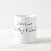 Mug Avec amour ajouter nom de couple mariage simple mi (Centre)