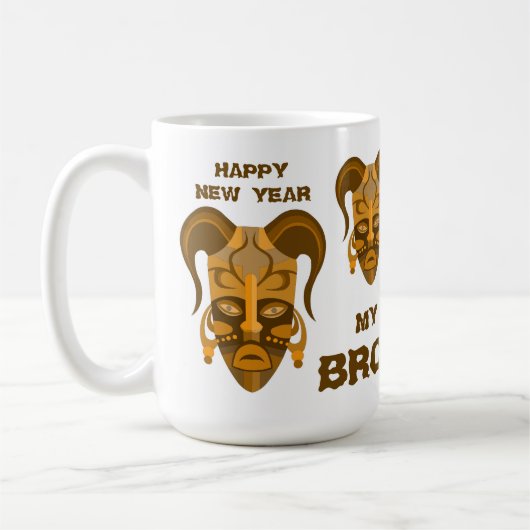 MUG AVEC ART DE MASQUE TARDIF (Gauche)