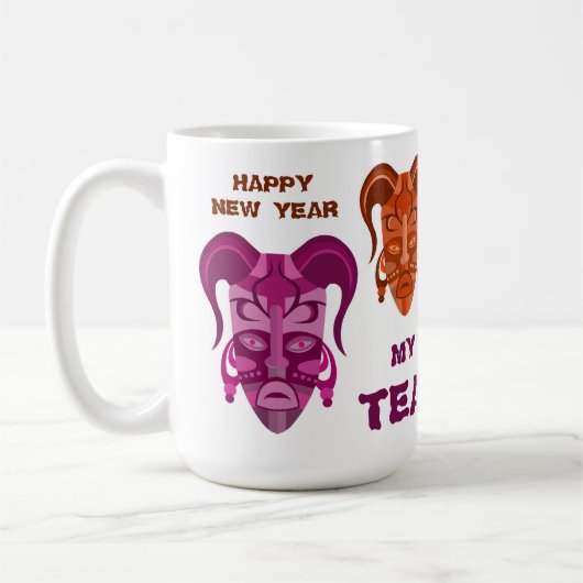 MUG AVEC ART DE MASQUE TARDITIONNEL POUR ENSEIGNAN (Gauche)