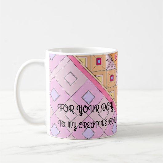 MUG AVEC ART ROSE DE FLEURS À BOYFRIEND (Gauche)