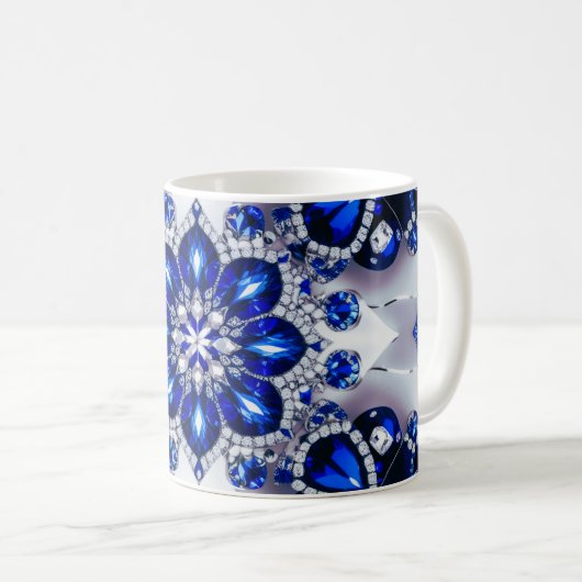 Mug avec Bleu Blanc Couleurs Design (Devant droit)