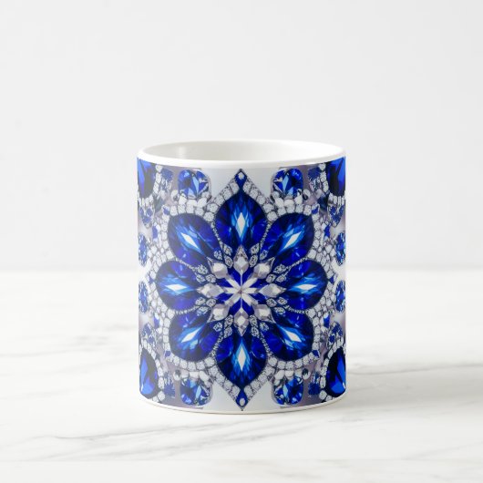 Mug avec Bleu Blanc Couleurs Design (Centre)