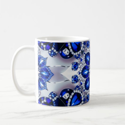 Mug avec Bleu Blanc Couleurs Design (Gauche)