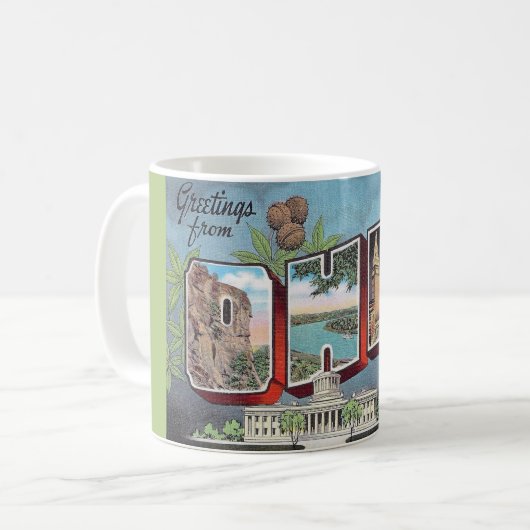 Mug avec carte postale vintage de l'Ohio (Devant gauche)