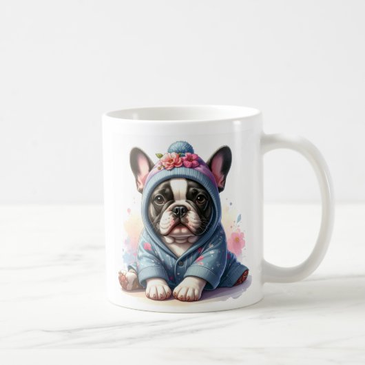 Mug avec chiot Bouledogue Français mignon (Droite)