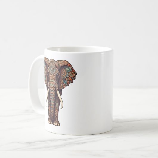 Mug avec conception d'éléphants (Devant gauche)