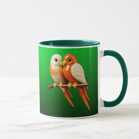 Mug avec couple d'oiseaux. (Droite)