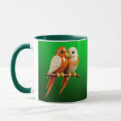 Mug avec couple d'oiseaux. (Gauche)