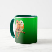 Mug avec couple d'oiseaux. (Devant gauche)