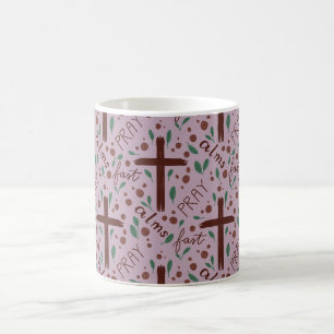 Mug avec Croix et Roses de Carême Dessinés à la Ma