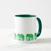 MUG AVEC DE FROIDS ÉLÉPHANTS VERTS pour petit ami (Devant droit)