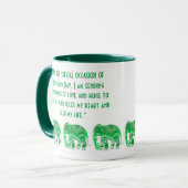 MUG AVEC DE FROIDS ÉLÉPHANTS VERTS pour petit ami (Devant gauche)