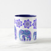 MUG AVEC DES ÉLÉPHANTS ET DES FLEURS COOL (Centre)