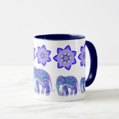 MUG AVEC DES ÉLÉPHANTS ET DES FLEURS COOL (Devant droit)