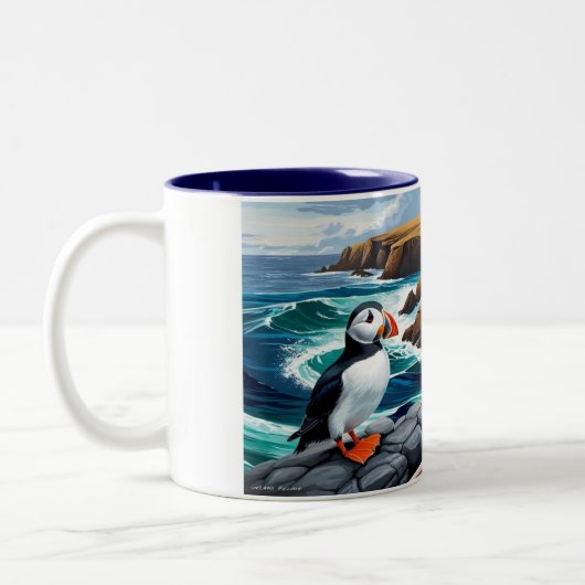 Mug avec des macareux islandais (Gauche)