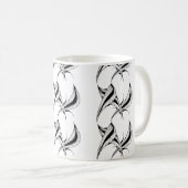 Mug avec design abstrait noir et blanc (Devant droit)